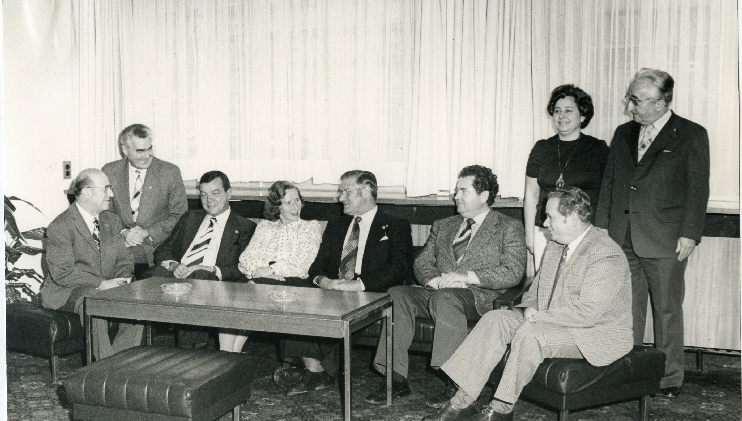 Delegation der NGG bei der HNG in Ost-Berlin, September 1977.