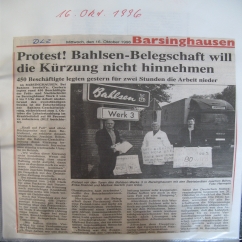 Streik bei Bahlsen 1996